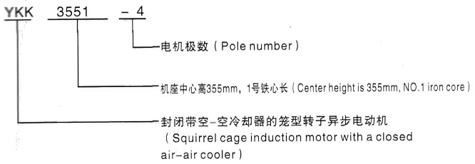 YKK系列(H355-1000)高压YJTFKK450-2B三相异步电机西安泰富西玛电机型号说明